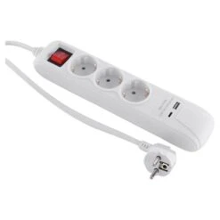 Q-Link Stekkerdoos 3V Schakelaar USB A/C 3.4A 1.5M - Wit