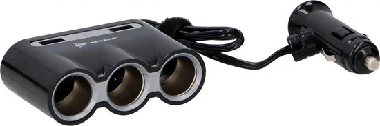 Dunlop 3WEG 12V STEKKERDOOS & 2X USB 3 Dunlop 3WEG 12V STEKKERDOOS & 2X USB