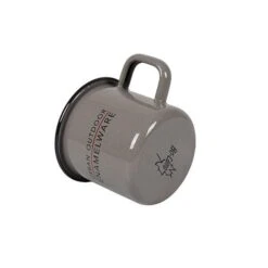 Bo-Camp Urban Outdoor Mok Emaille D. 8Cm Taupe -Kampeerhal Roden Bo Camp Urban Outdoor Mok Emaille Detail