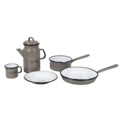 Bo-Camp Urban Outdoor Mok Emaille D. 8Cm Taupe -Kampeerhal Roden Bo Camp Urban Outdoor Mok Emaille Set