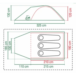 Coleman Tent Darwin 3+ 11 Coleman Tent Darwin 3+ -Kampeerhal Roden Coleman Koepeltent Darwin 3 Indeling 1
