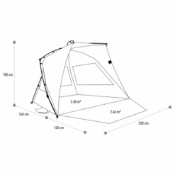 Terra Nation Strandtent Kau Kohu Plus RPET - Bleu -Kampeerhal Roden KAUKOHUplus SKETCH 1