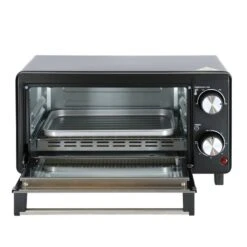 Mestic Oven 10 Ltr 800W Mo-80 -Kampeerhal Roden Mestic MO 80 oven 10 liter 800 watt zwart klep open
