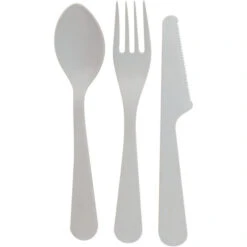 Point-Virgule 3-Delige PLA Bestekset 7 Point-Virgule 3-Delige PLA Bestekset -Kampeerhal Roden Point Virguele 3 delige bestekset grijs