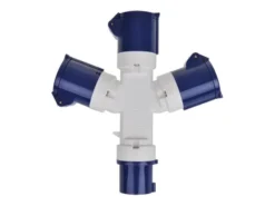 Proplus Cee 3-Weg Splitter 16A -Kampeerhal Roden ProPlus CEE 3 weg splitter bovenkant