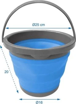 PROPLUS Emmer Vouwbaar 5 Liter Met Deksel -Kampeerhal Roden ProPlus emmer vouwbaar met deksel blauw afmetingen emmer