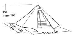 Robens Tent Green Cone PRS -Kampeerhal Roden Robens Green Cone tekening