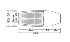 Robens Tent Voyager 2EX -Kampeerhal Roden Robens voyager 2ex plattegrond