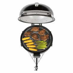 Weber Summit Kamado E6 -Kampeerhal Roden Weber houtskoolbarbecue Summit Kamado E6 bovenkant gevuld