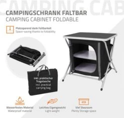 Redcliffs Outdoor Campingkast Zwart Vouwbaar -Kampeerhal Roden campingkast opvouwbaar zwart redcliffs 4