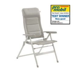 Travellife Barletta Standenstoel Comfort L Light Grey -Kampeerhal Roden travellife barletta standenstoel comfort l light grey test winnaar