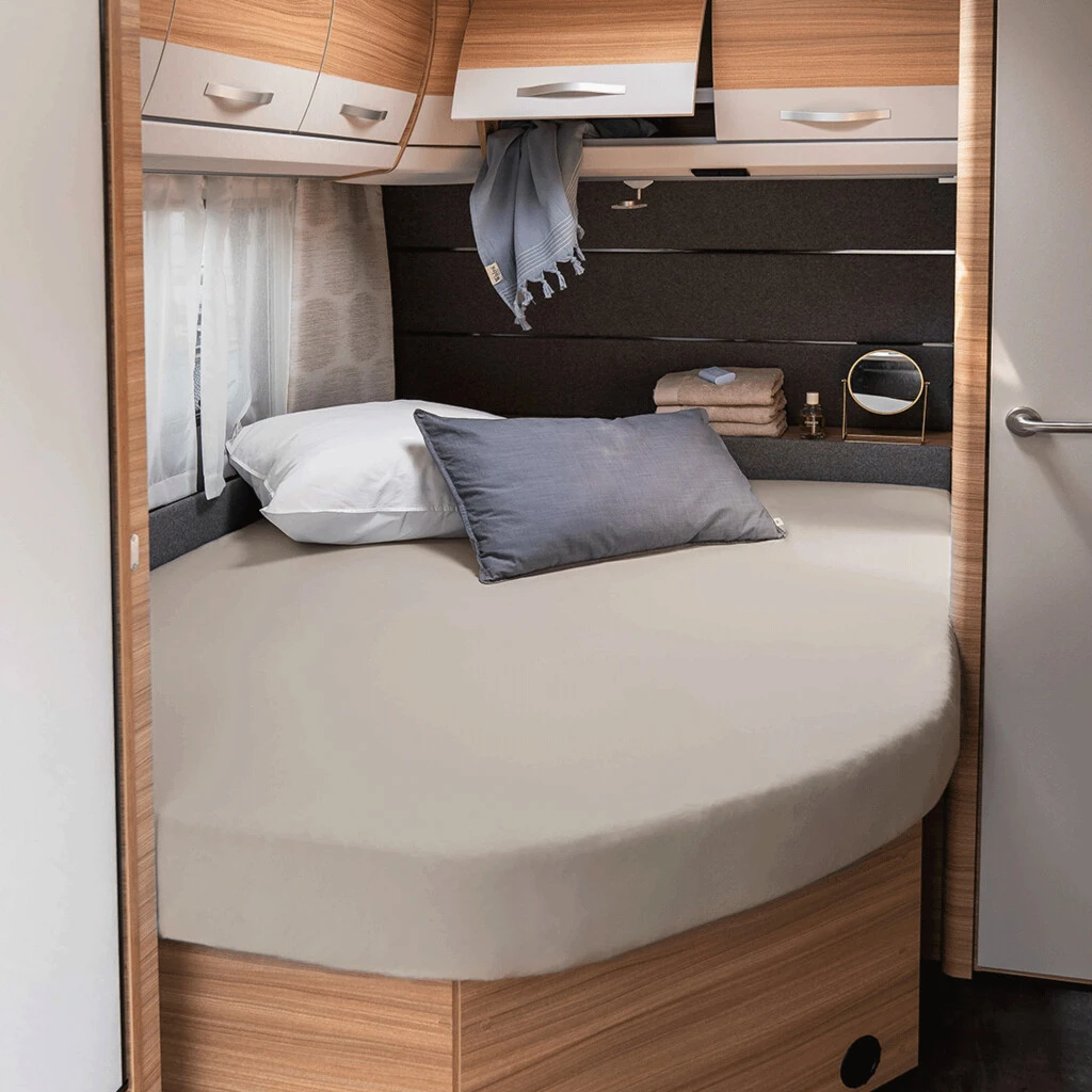 Walra Jersey Hoeslaken Frans Bed Rechts Zand 4 Walra Jersey Hoeslaken Frans Bed Rechts Zand - Afbeelding 2